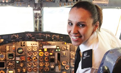 Person inside plane cockpit